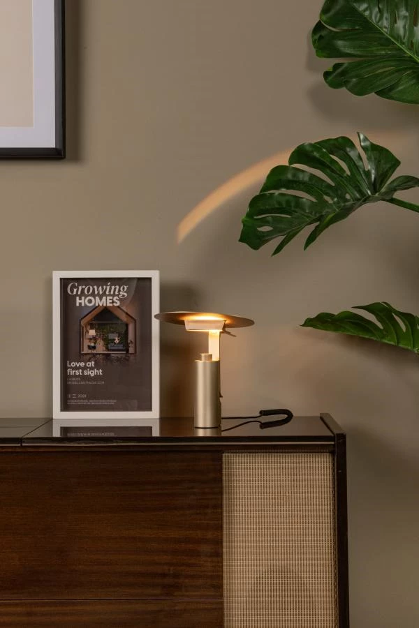 Lucide Premium FITS - Table lamp - Ø 20 cm - LED - 1x7W 3000K - Matt Gold / Brass - atmosphere 5